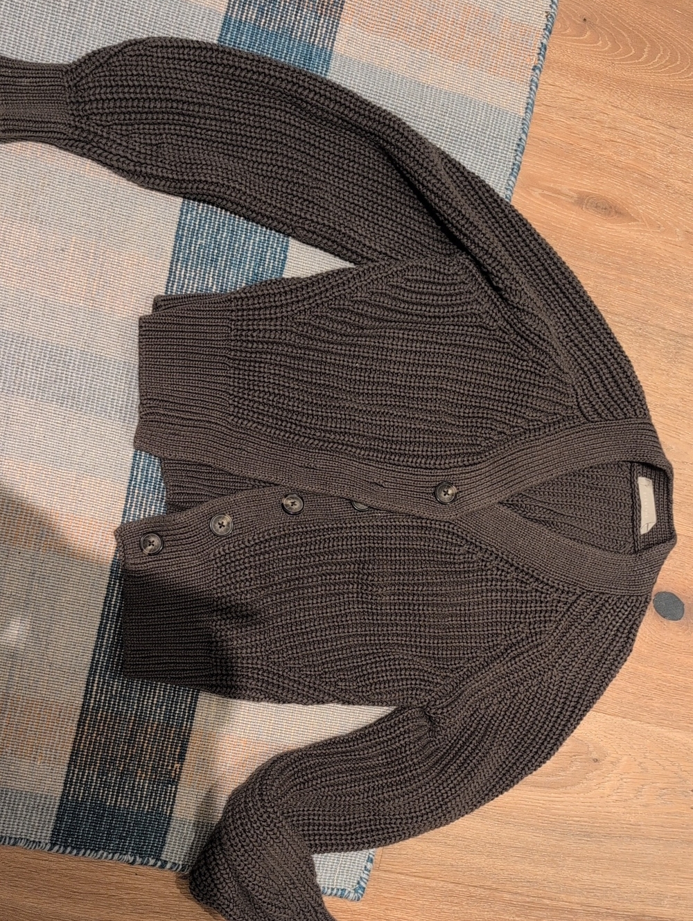 Everlane Dark Brown Chunky Button-Front Cardigan